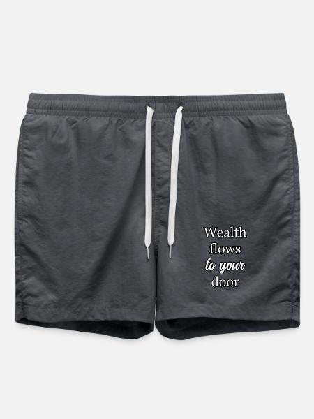 Manifest Prosperity: Wealth Flows To Your Door Art - Swim Trunks - anthracite