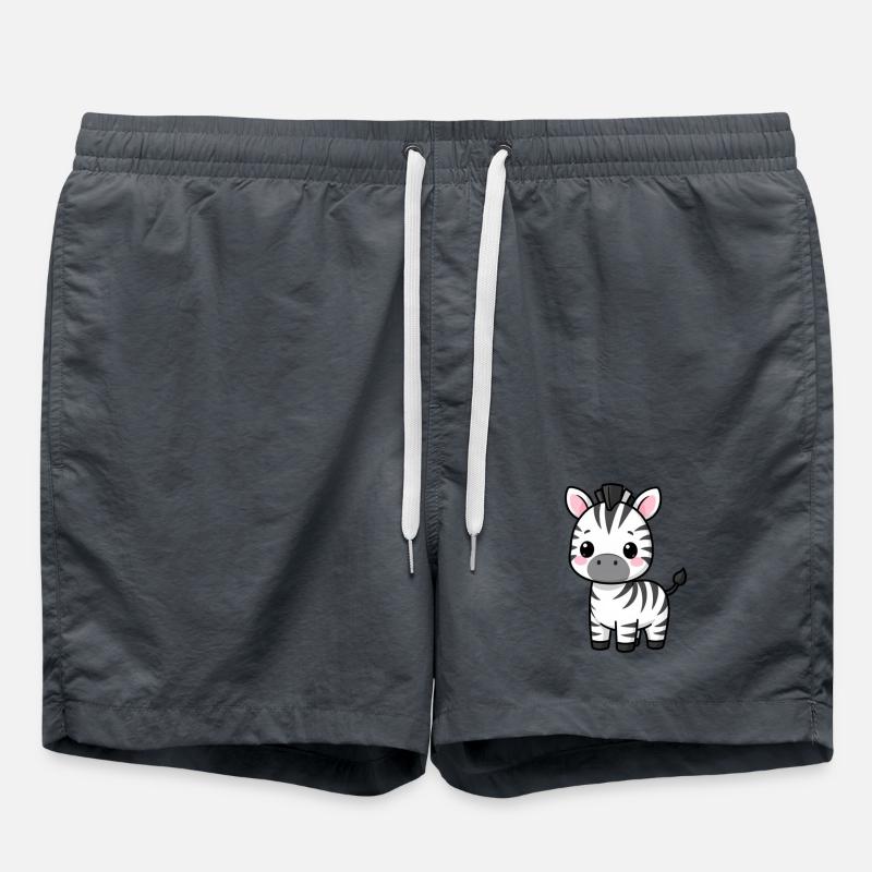 Cute kawaii zebra gift - Swim Trunks - anthracite