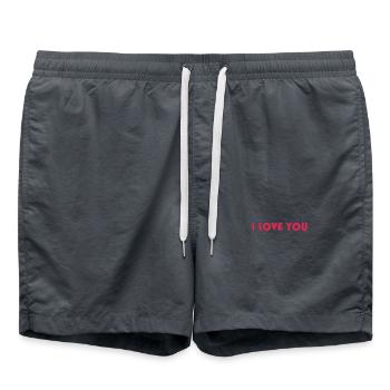LOVE. COUPLE. JUST MARRIED. EVJF. SAINT VALENTIN. - Short de bain - charbon - Devant - AI Model Male 185 light (185cm)