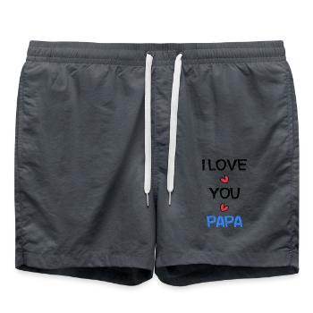 FATHER's DAY. HAPPY BIRTHDAY DAD. DAD. HAPPY BIRTHDAY - Swim Trunks - anthracite - Front - AI Model Male 185 light (185cm)