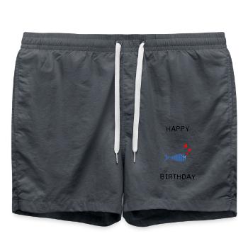 JAHRESTAG. ALLES GUTE ZUM GEBURTSTAG. ALLES GUTE ZUM GEBURTSTAG. - Badeshorts - Anthrazit - Vorne - AI Model Male 185 light (185cm)