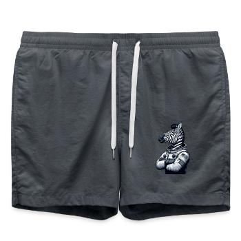 Zebra Astronaut: Space Exploration - Swim Trunks - anthracite - Front - AI Model Male 185 light (185cm)