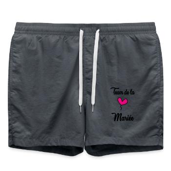 HOCHZEIT. ZUKÜNFTIGE BRAUT. Junggesellinnenabschied. MANNSCHAFT. TEAM BRIDAL - Badeshorts - Anthrazit - Vorne - AI Model Male 185 light (185cm)