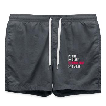 Muay Thai - Swim Trunks - anthracite - Front - AI Model Male 185 light (185cm)