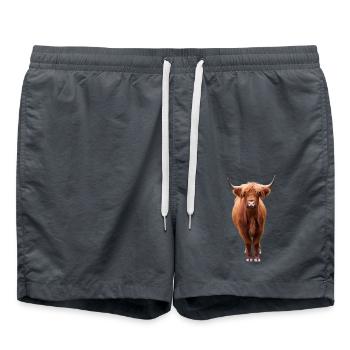 Bovins écossais des Highlands - Short de bain - charbon - Devant - AI Model Male 185 light (185cm)