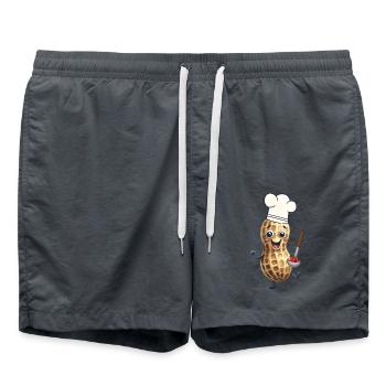 Cacahuète Cuisinier Cuisinier Cuisiniers Cuisine Tomate Tomates - Short de bain - charbon - Devant - AI Model Male 185 light (185cm)