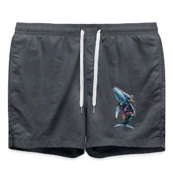 Lebendiges farbenfrohes künstlerisches Hai-Design - Badeshorts - Anthrazit - Vorne - AI Model Male 185 light (185cm)