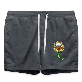 Moin Matrose Sonnenblume Sonnenblumen Blume - Badeshorts - Anthrazit - Vorne - AI Model Male 185 light (185cm)