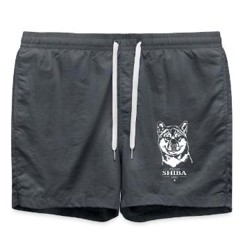 Shiba Dad Shiba Inu Dog Dog Wilsigns - Swim Trunks - anthracite - Front - AI Model Male 185 light (185cm)