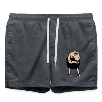 Mouton noir bras croisés insulté aigre - Short de bain - charbon - Devant - AI Model Male 185 light (185cm)