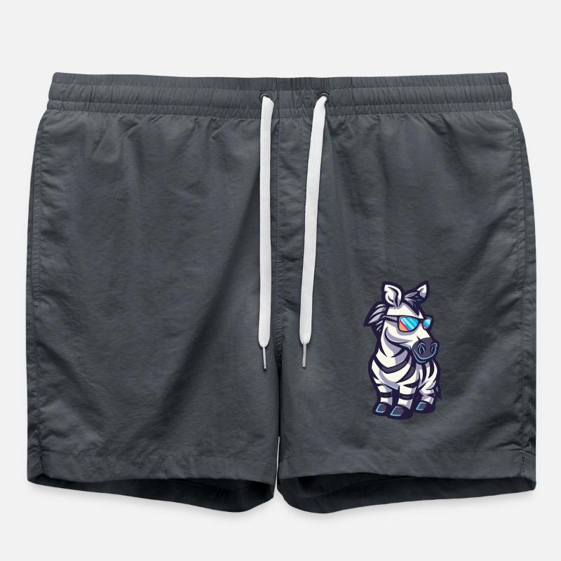 Zebra Cool Comic - Badeshorts - Anthrazit