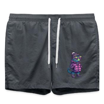 Chameleon Cool Comic - Badeshorts - Anthrazit - Vorne - AI Model Male 185 light (185cm)