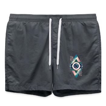 Magic Eye - Stunning Spiritual Quote - Swim Trunks - anthracite - Front - AI Model Male 185 light (185cm)