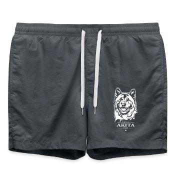 Akita Dad Dog Dog American Akita Inu Wilsigns - Swim Trunks - anthracite - Front - AI Model Male 185 light (185cm)