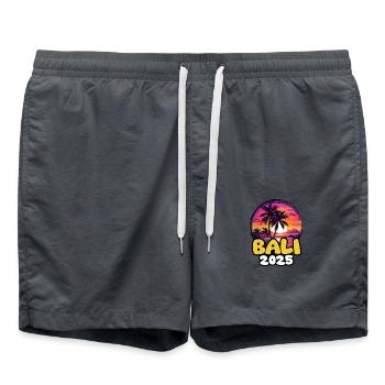 Bali 2025 Palmiers Multicolores - Short de bain - charbon - Devant - AI Model Male 185 light (185cm)
