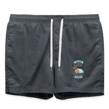 Je ne suis pas paresseux en mode économie d’énergie - Short de bain - charbon - Devant - AI Model Male 185 light (185cm)