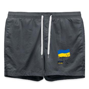 Drapeau de l’Ukraine avec motif d’aile - Short de bain - charbon - Devant - AI Model Male 185 light (185cm)