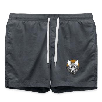 Mystischer Wolf mit Pentagramm Blick - Badeshorts - Anthrazit - Vorne - AI Model Male 185 light (185cm)