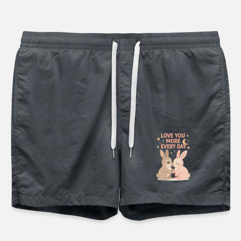 Cute bunny love under the stars - Swim Trunks - anthracite