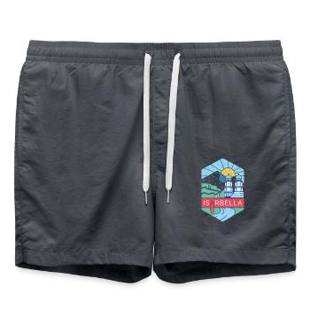 Isarbella im Winter - Badeshorts - Anthrazit - Vorne - AI Model Male 185 light (185cm)