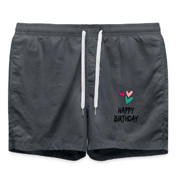 JAHRESTAG. ALLES GUTE ZUM GEBURTSTAG. ALLES GUTE ZUM GEBURTSTAG. - Badeshorts - Anthrazit - Vorne - AI Model Male 185 light (185cm)