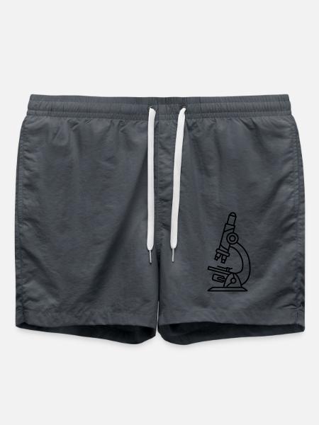 forscher mikroskop wissenschaftler forschen linse - Badeshorts - Anthrazit