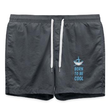 Né pour être cool - requin avec des lunettes de soleil - Short de bain - charbon - Devant - AI Model Male 185 light (185cm)