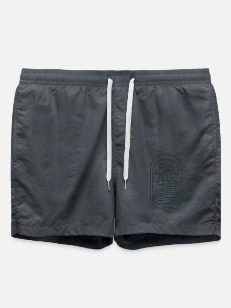 BOHO Waldcamp mit Bäumen und Fluss - Badeshorts - Anthrazit