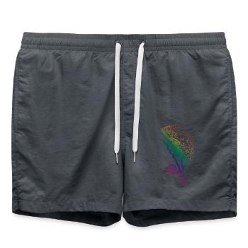 Chamäleon Eidechse Grafik Reptil Chamäleon Liebhaber - Badeshorts - Anthrazit - Vorne - AI Model Male 185 light (185cm)