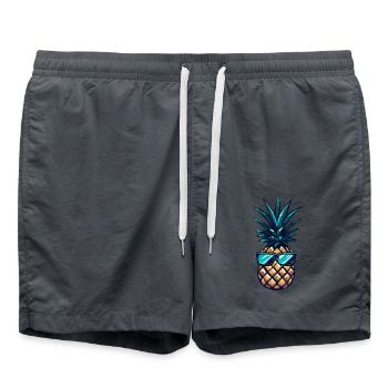 Cool pineapple with sunglasses - Swim Trunks - anthracite - Front - AI Model Male 185 light (185cm)