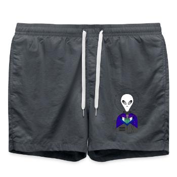 Galactic Explorer Alien - Swim Trunks - anthracite - Front - AI Model Male 185 light (185cm)