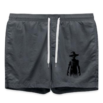 Halloween Zombie Hexe mit Zauberhut - Badeshorts - Anthrazit - Vorne - AI Model Male 185 light (185cm)