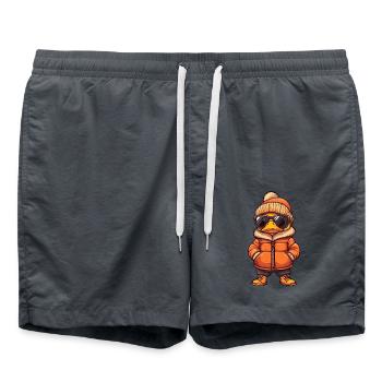 Ente Winter Comic - Badeshorts - Anthrazit - Vorne - AI Model Male 185 light (185cm)