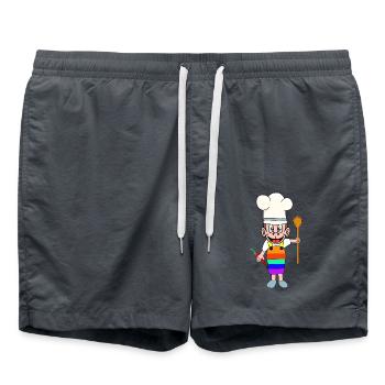 CHEF LGBT Les chefs cuisiniers Rainbow Kitchen - Short de bain - charbon - Devant - AI Model Male 185 light (185cm)
