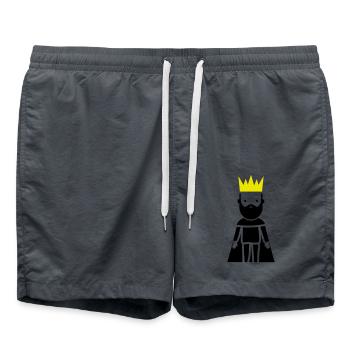 Sa Majesté le Roi - Short de bain - charbon - Devant - AI Model Male 185 light (185cm)