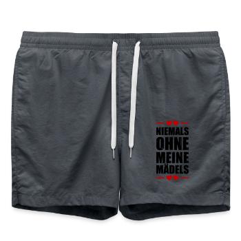 Niemals Ohne Meine Mädels Team - Badeshorts - Anthrazit - Vorne - AI Model Male 185 light (185cm)