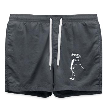 Nova Scotia Duck Tolling Retriever Silhouette Dog - Swim Trunks - anthracite - Front - AI Model Male 185 light (185cm)