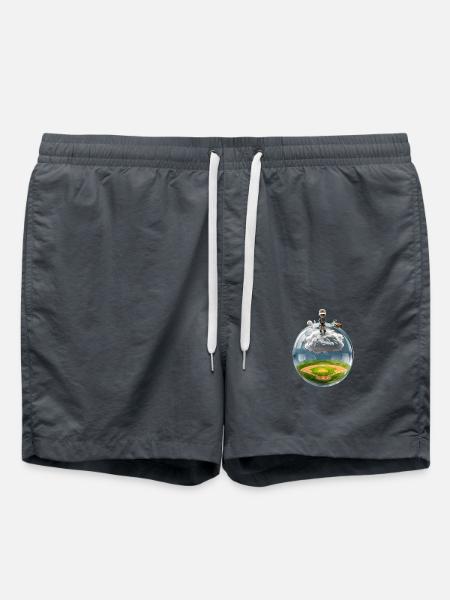 Surreale Glaskugel mit Baseballfeld - Badeshorts - Anthrazit