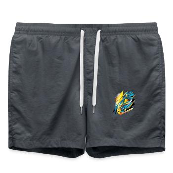 NeonSkateVibes No.7 Skateboard Vibes - Badeshorts - Anthrazit - Vorne - AI Model Male 185 light (185cm)