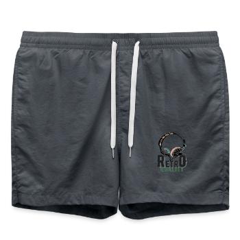 Casque Musique Rétro - Short de bain - charbon - Devant - AI Model Male 185 light (185cm)