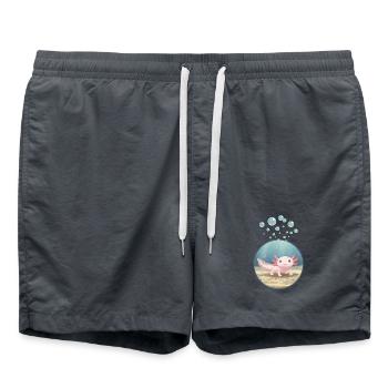 Création de t-shirt « Axolotl » - Short de bain - charbon - Devant - AI Model Male 185 light (185cm)