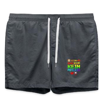 Kein Backup Kein Mitleid ! Lustige Sprüche - Badeshorts - Anthrazit - Vorne - AI Model Male 185 light (185cm)