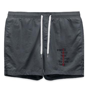 Tanzen Bachata Salsa Tango Kizomba Merengue Swing - Badeshorts - Anthrazit - Vorne - AI Model Male 185 light (185cm)