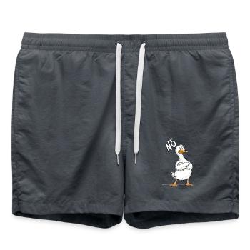 Nö Gans Sarkasmus Nein Spruch Tierhumor - Badeshorts - Anthrazit - Vorne - AI Model Male 185 light (185cm)