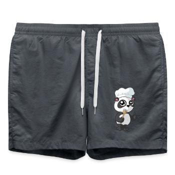 Panda de dessin animé de cuisine - Short de bain - charbon - Devant - AI Model Male 185 light (185cm)