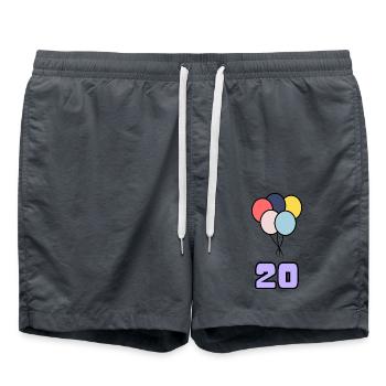 ALLES GUTE ZUM GEBURTSTAG. ALLES GUTE ZUM GEBURTSTAG. JAHRESTAG. - Badeshorts - Anthrazit - Vorne - AI Model Male 185 light (185cm)