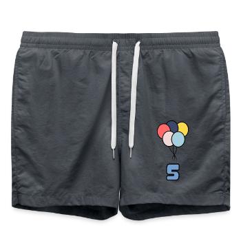5. 5 YEARS. 5TH ANNIVERSARY. BIRTHDAY 5 YEARS - Swim Trunks - anthracite - Front - AI Model Male 185 light (185cm)