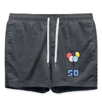 50. 50 ANS. 50e ANNIVERSAIRE. ANNIVERSAIRE 50 ANS. - Short de bain - charbon - Devant - AI Model Male 185 light (185cm)