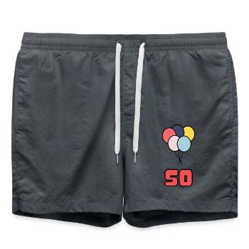 JAHRESTAG. ALLES GUTE ZUM GEBURTSTAG. ALLES GUTE ZUM GEBURTSTAG. - Badeshorts - Anthrazit - Vorne - AI Model Male 185 light (185cm)