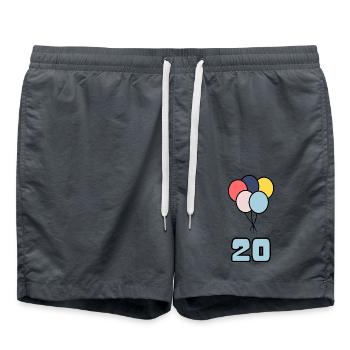 20. 20 ANS. 20e ANNIVERSAIRE. ANNIVERSAIRE 20 ANS. - Short de bain - charbon - Devant - AI Model Male 185 light (185cm)